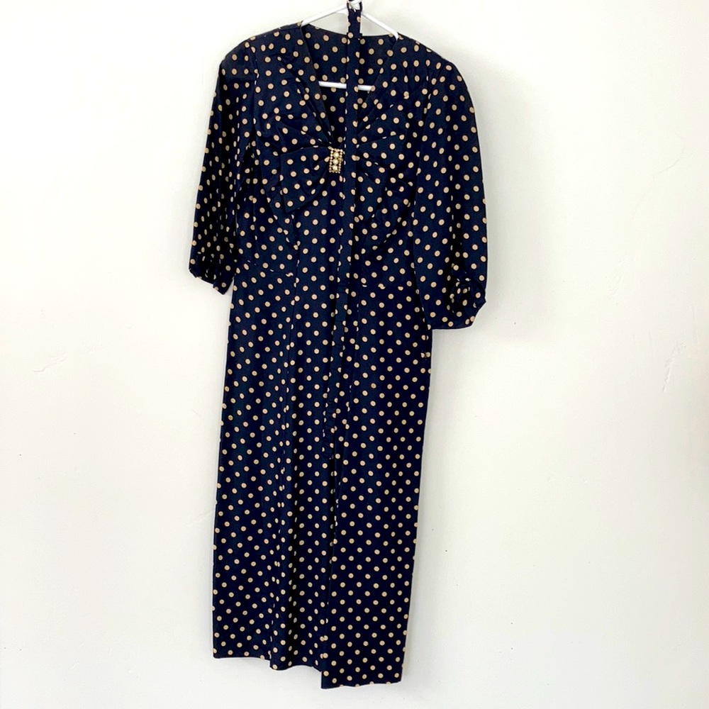 Vintage silk polka dot dress